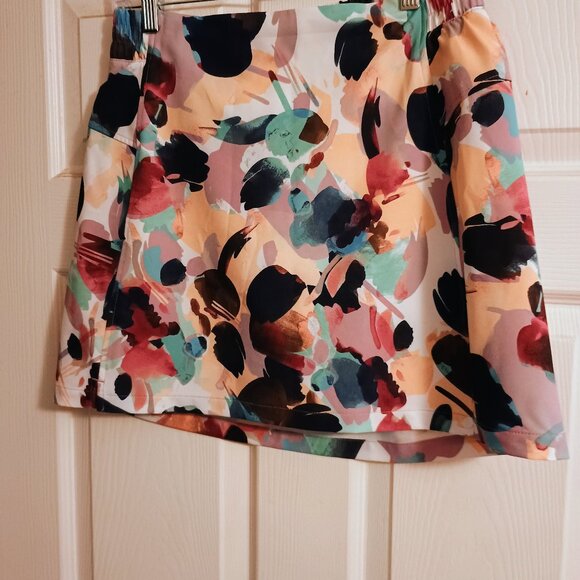 Tek Gear Work Out Gear, Skort, Sz M, Black, Beige & Green, Hi Rise, New - Picture 1 of 4